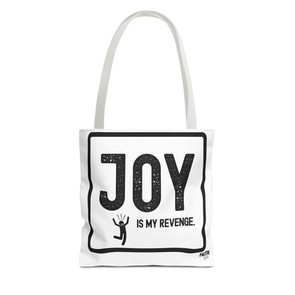 FaithStyles Joy Is My Revenge Tote Bag — Inspirational Graphic Canvas Tote