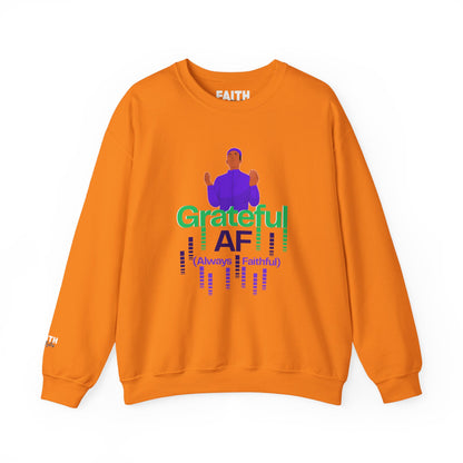 Male Grateful AF Unisex Crewneck Sweatshirt | Cozy Gift for Friends, Thanksgiving Apparel, Everyday Comfort, Gratitude Expression