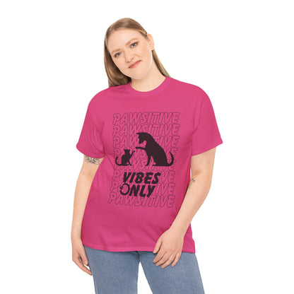 "Pawsitive Vibes Only" Unisex Heavy Cotton T-shirt