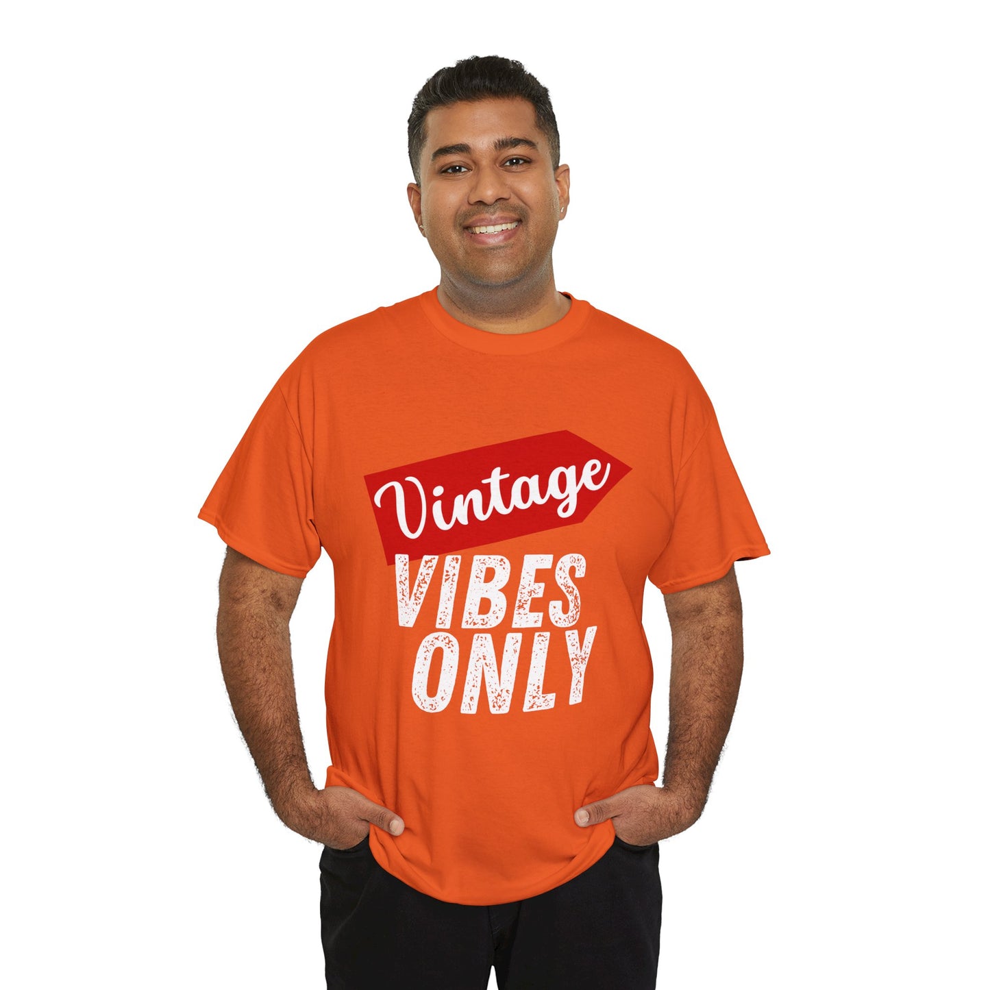 Vintage Vibes Only Unisex Heavy Cotton Tee, Retro T-Shirt, Trendy Gift for Him/Her, Casual Wear, Music Festival Outfit