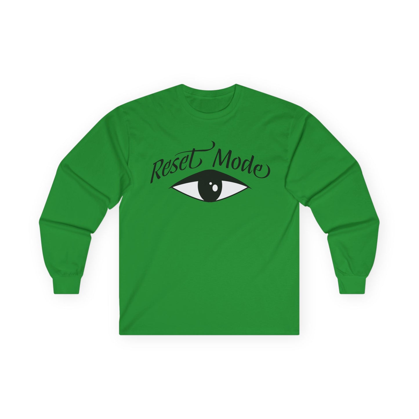 Reset Mode Long Sleeve Tee — Minimal Eye Graphic Spiritual Streetwear