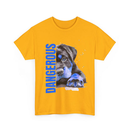 "'DANGEROUS" Cool Dog Lover Tee - Unisex Heavy Cotton T-Shirt