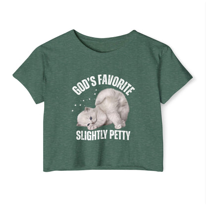 God's Favorite Slightly Petty Women's Festival Crop Top, Cute Summer Shirt, Fun Graphic Tee, Festival Outfit, Trendy Streetwear