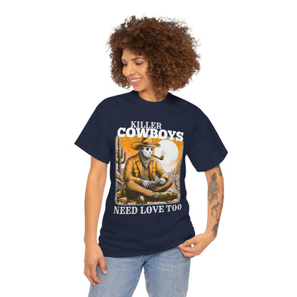 Killer Cowboys Graphic Tee, Unisex Heavy Cotton T-Shirt for Casual Wear, Cowboy Lover Gift, Western Occasion Apparel