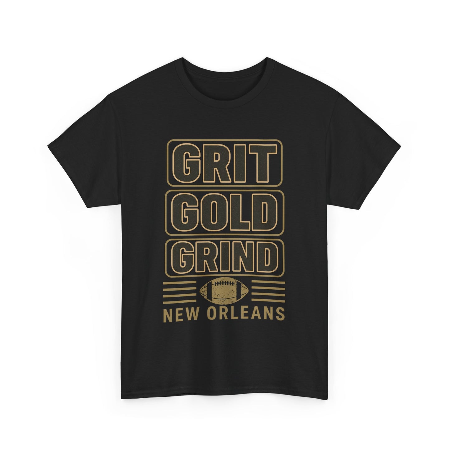 Grit Gold Grind Tee - Male Heavy Cotton Shirt for New Orleans Fans, [...]