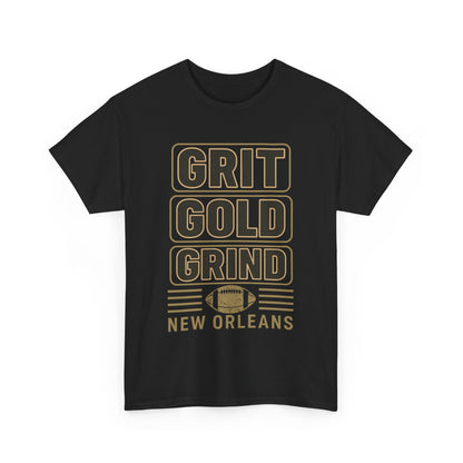 Grit Gold Grind Tee - Male Heavy Cotton Shirt for New Orleans Fans, [...]
