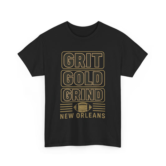 Grit Gold Grind Tee - Male Heavy Cotton Shirt for New Orleans Fans, [...]