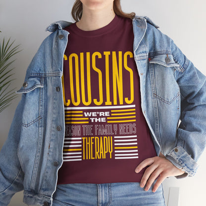 Cousins Therapy Tees, Family Reunion Shirt, Casual Wear, Gift for Cousins, Fun Family Quote Tee