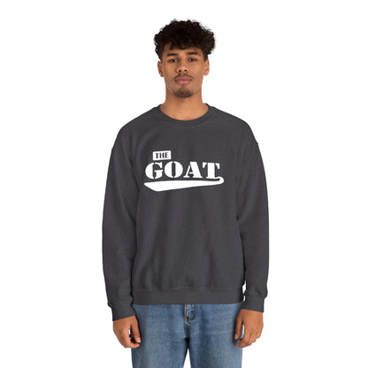NEW FaithStyles Embroidery The GOAT Crewneck Sweatshirt – Bold White Graphic Pullover