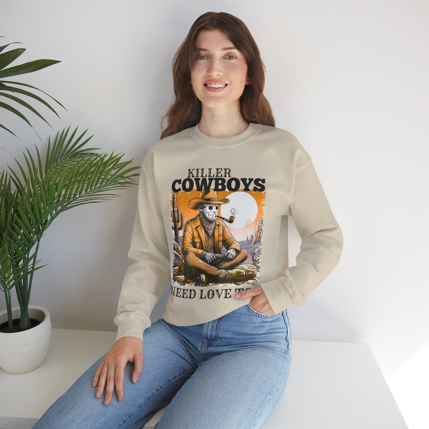 Killer Cowboys Graphic Sweatshirt, Cozy Unisex Pullover, Great for Cowboy Fans