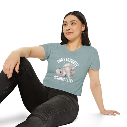 God's Favorite Slightly Petty Women's Festival Crop Top, Cute Summer Shirt, Fun Graphic Tee, Festival Outfit, Trendy Streetwear