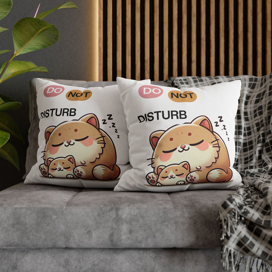 Cute Cat Do Not Disturb Pillowcase, Fun Home Decor, Pet Lover Gift, Bedroom Accessory, Cozy Room Decor