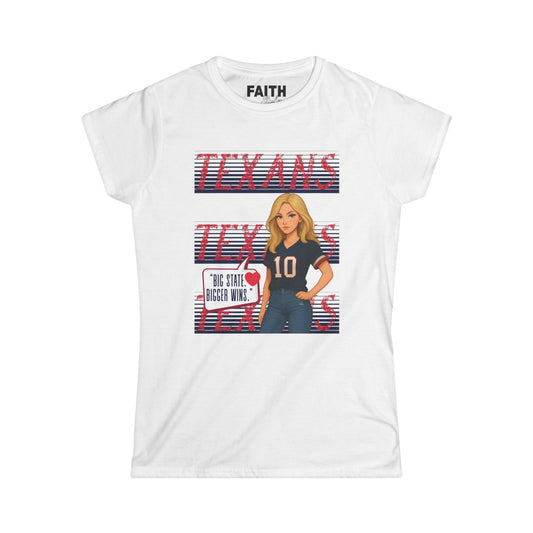 Texans Spirit Women's Tee, Game Day Shirt, Cute Fan Tee, State Pride Apparel, Sports Lover Gift