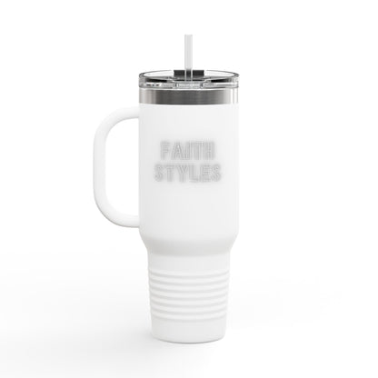 "WHEN THEY GO LOW..." Insulated Travel Mug, 40oz