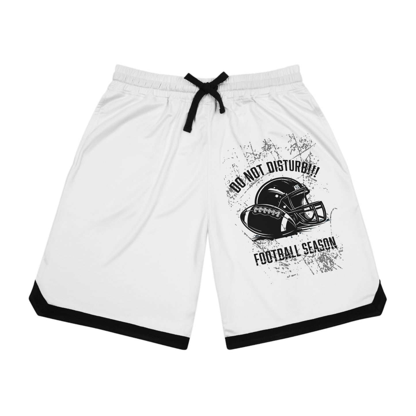 Football-Themed Ribbed Basketball Shorts, Comfortable Athletic Wear for Sports Fans, Perfect Gift for Game Days, Boys and Men's Casual Style