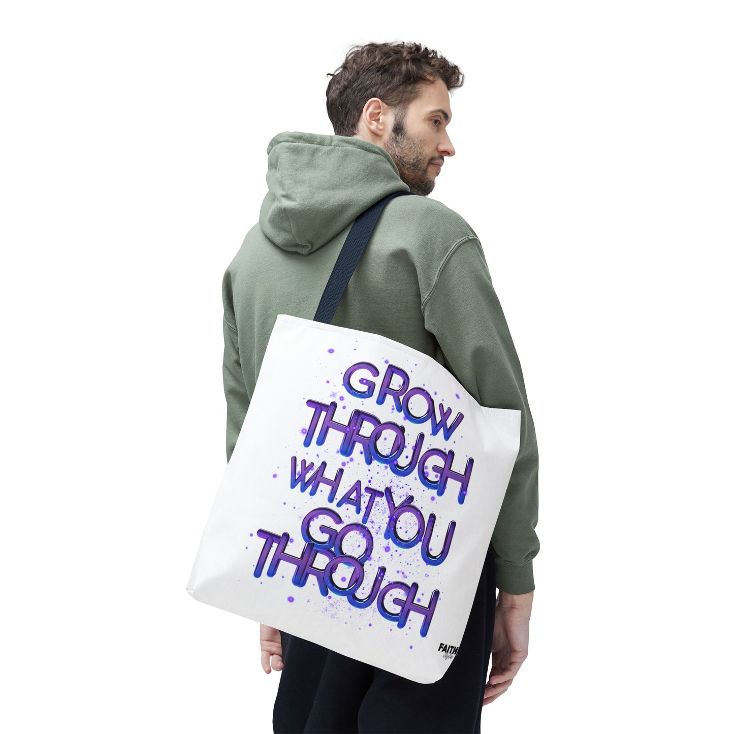 FaithStyles Tote — "Grow Through What You Go Through" Inspirational Quote Bag