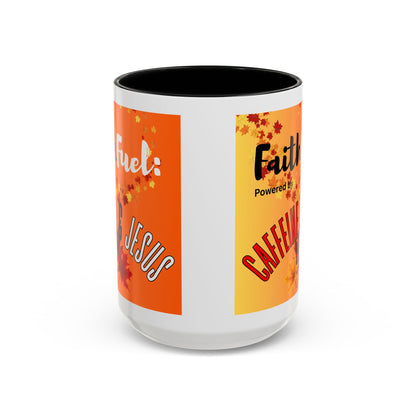 FaithFuel Caffeine & Jesus Mug - Fall Coffee Cup, Inspirational Gift, Autumn Decor, Home Office Supplies, Religious Mug