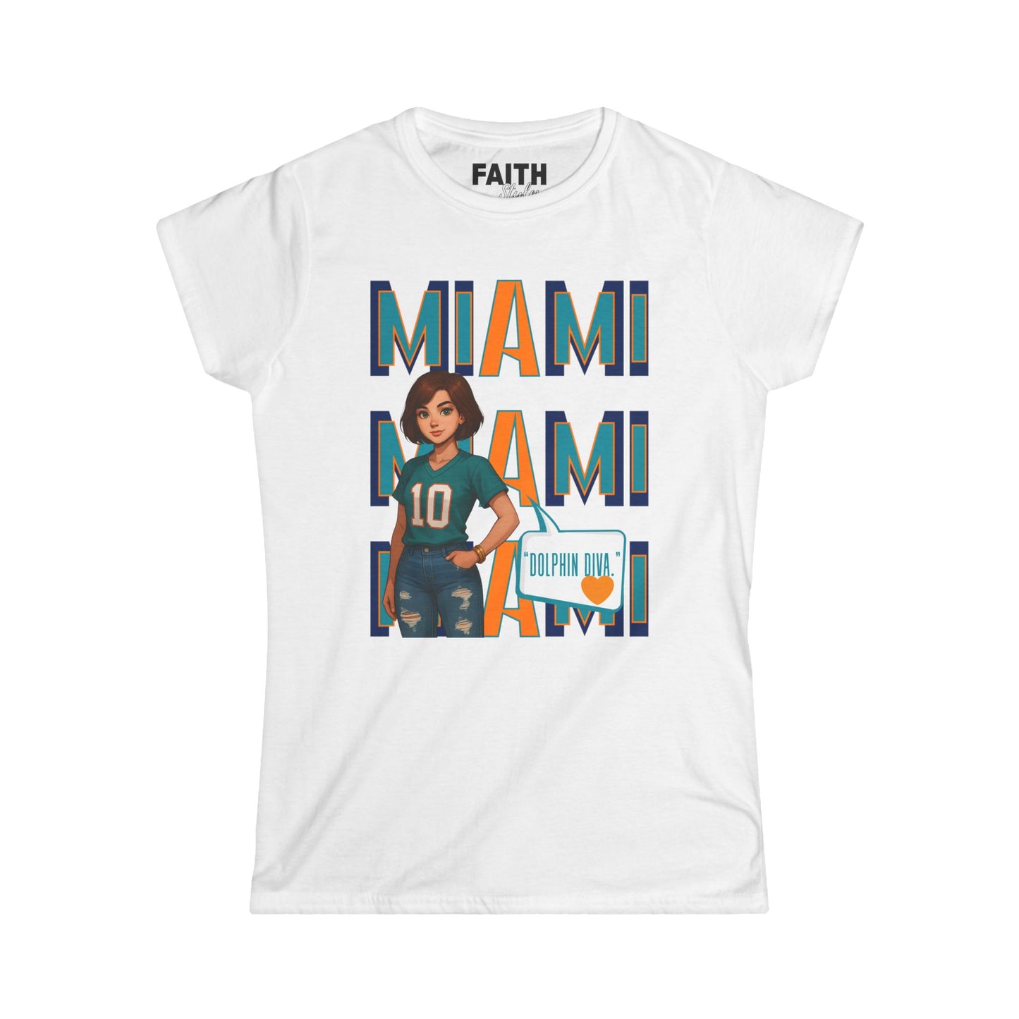 Miami Women’s Softstyle Tee - Casual Sportswear, Game Day Outfit, Fan Apparel, Gift for Her, Miami Football Shirt