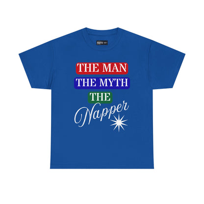 The Man, The Myth, The Napper Tee - Funny Unisex Cotton T-Shirt, Gift for Nap Lovers, Humor Apparel, Relaxation Shirt, Fun Sleepwear
