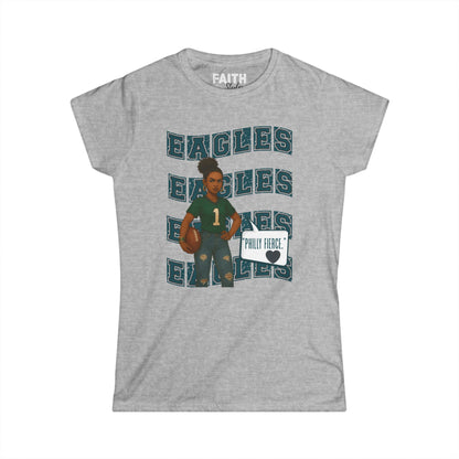 Cheerful Sports Tee for Women, Perfect for Game Day, Eagles Fan Shirt, Casual Wear, Unique Gift, Sports Apparel