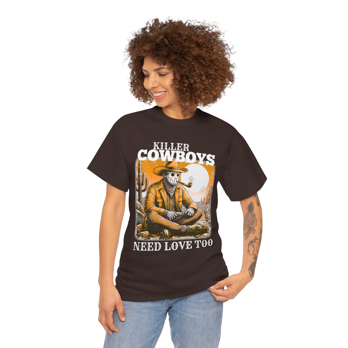 Killer Cowboys Graphic Tee, Unisex Heavy Cotton T-Shirt for Casual Wear, Cowboy Lover Gift, Western Occasion Apparel