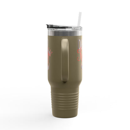 Drip King Insulated Travel Mug, 40oz | Perfect for Coffee Lovers, Gift for Him, Road Trips, Bearded Men, Stylish Drinkware