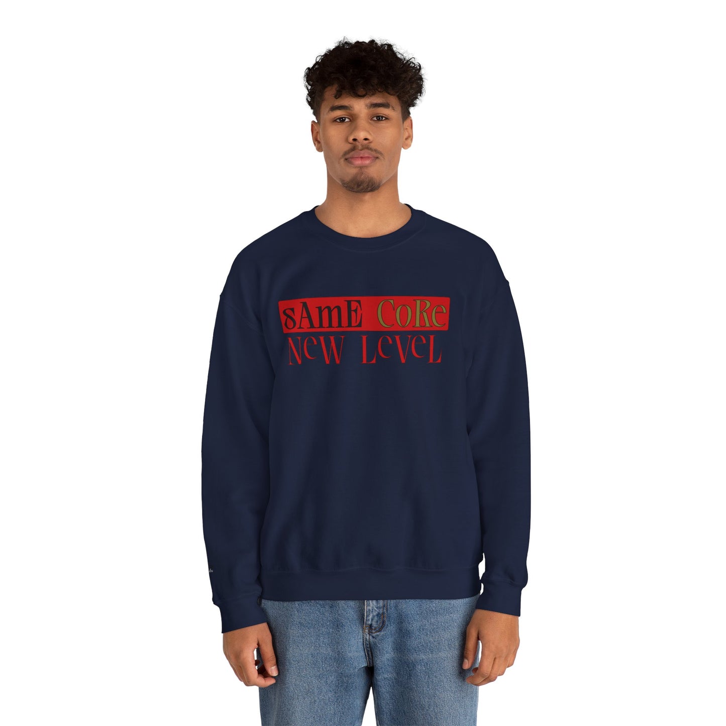 Crewneck Sweatshirt — "Same Core New Level" Graphic Pullover
