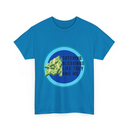 Catching Blessings Unisex Heavy Cotton Tee - Motivational Graphic T-Shirt