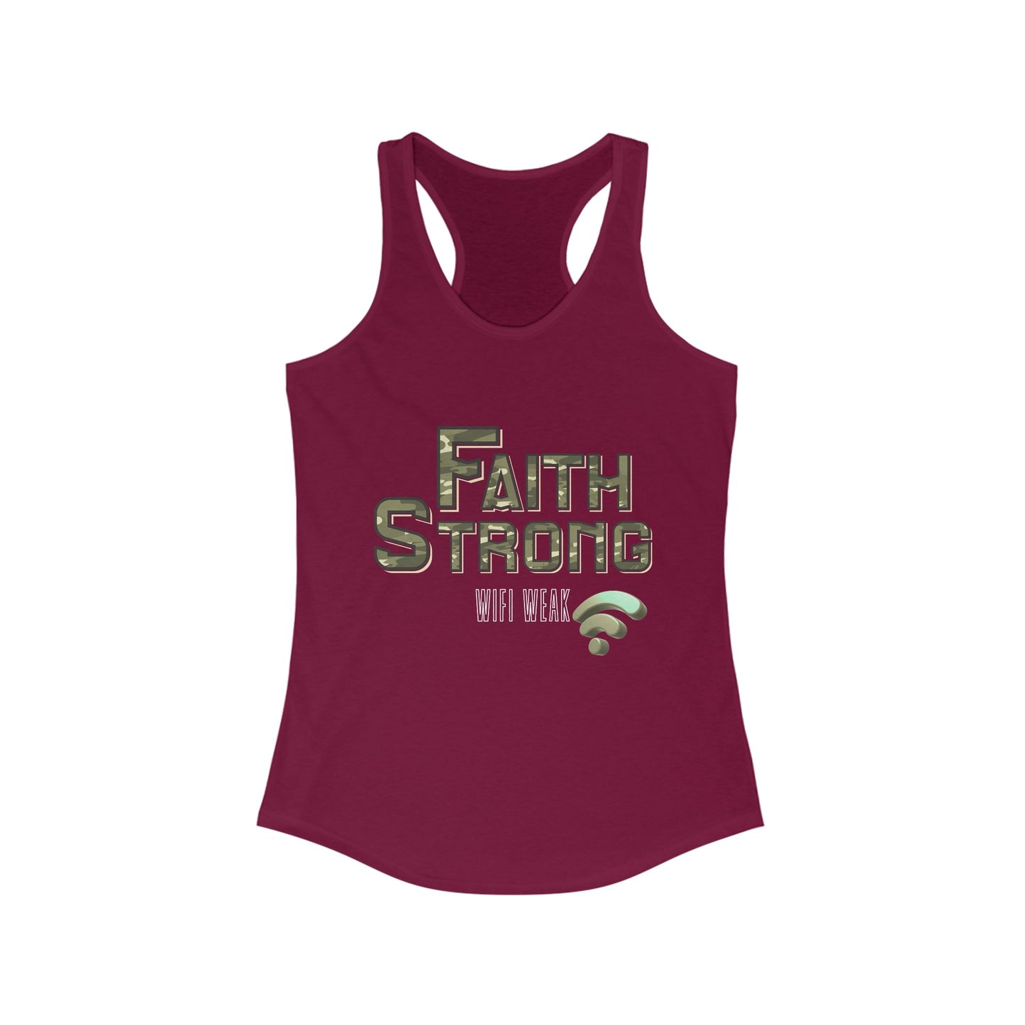 Faith Strong Women's Racerback Tank - Motivational Sleeveless Top, Fitness Apparel, Workout Gear, Spiritual Clothing, Gifts for Her