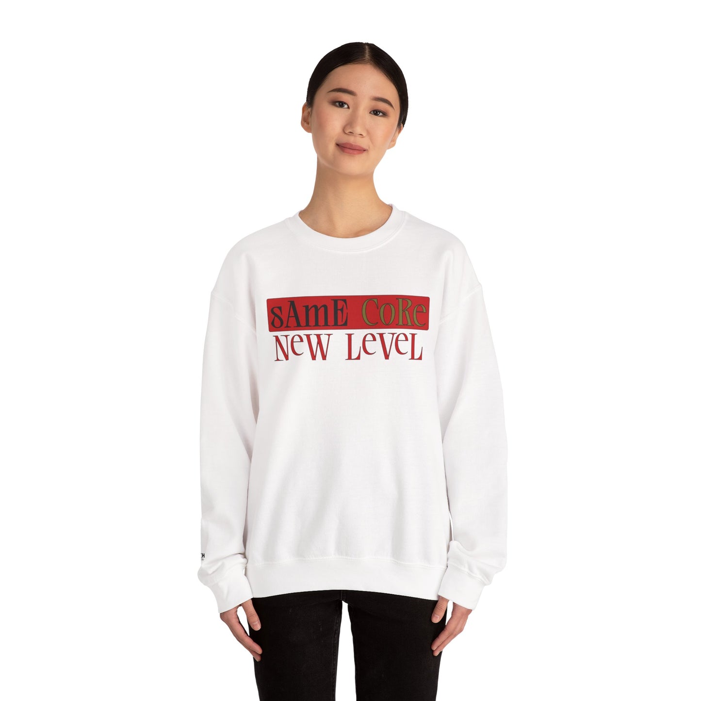 Crewneck Sweatshirt — "Same Core New Level" Graphic Pullover