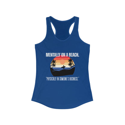 Beach Vibes Racerback Tank - Perfect for Summer, Vacation, Pool Days, Gifts for Her, Relaxation Wear