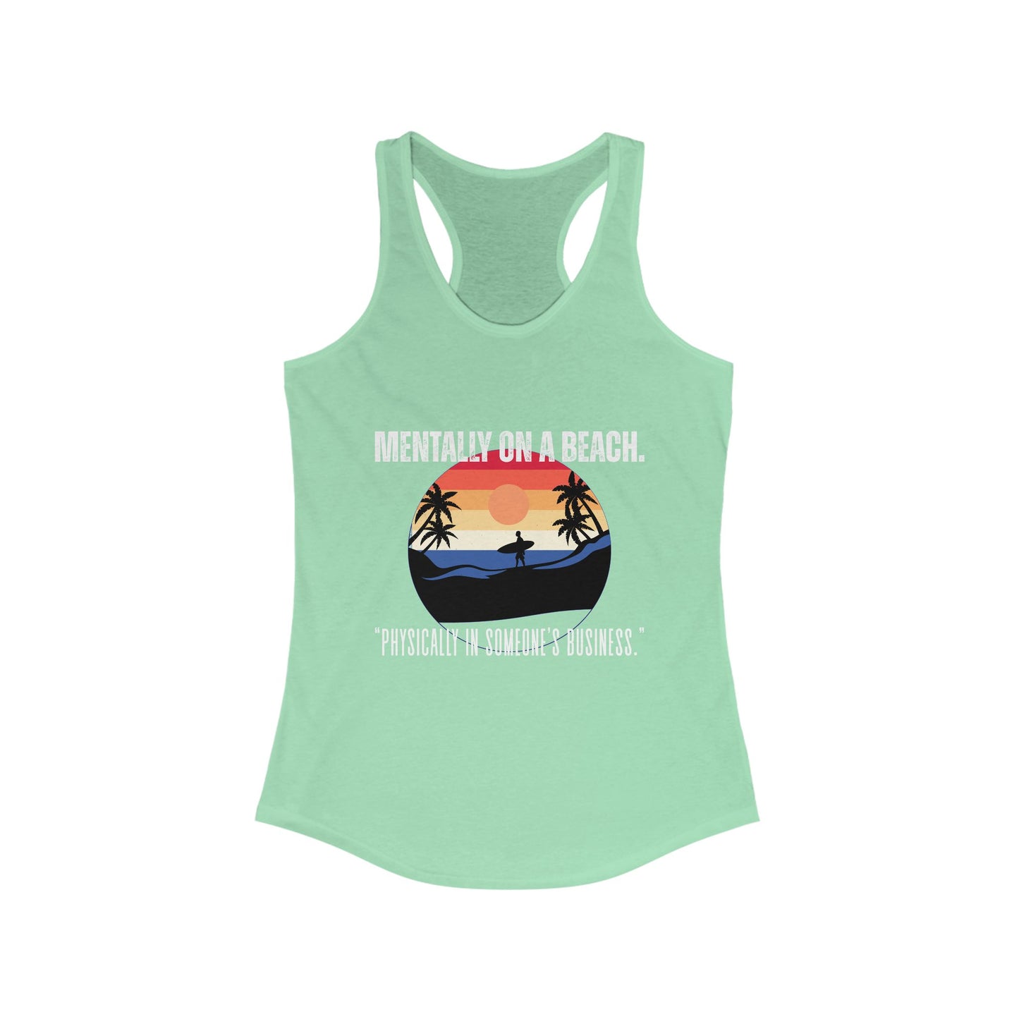 Beach Vibes Racerback Tank - Perfect for Summer, Vacation, Pool Days, Gifts for Her, Relaxation Wear