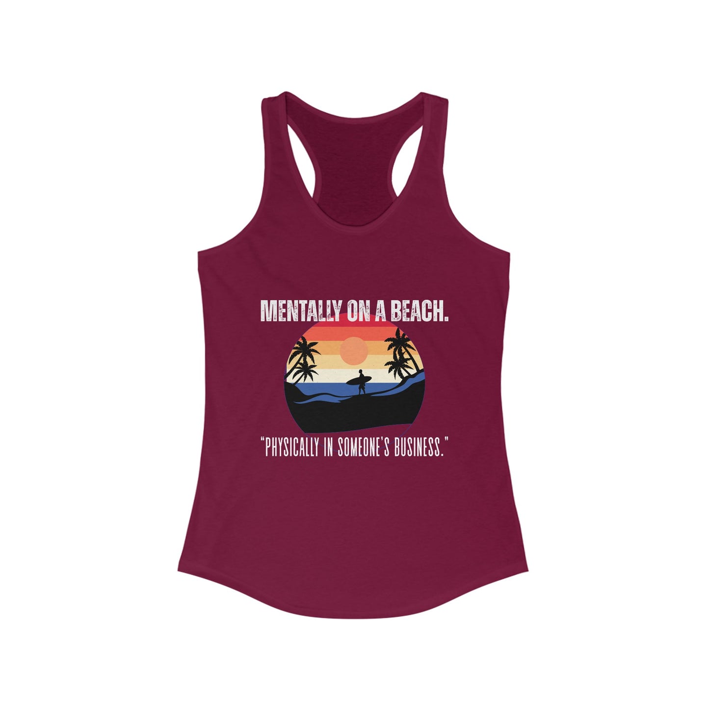 Beach Vibes Racerback Tank - Perfect for Summer, Vacation, Pool Days, Gifts for Her, Relaxation Wear