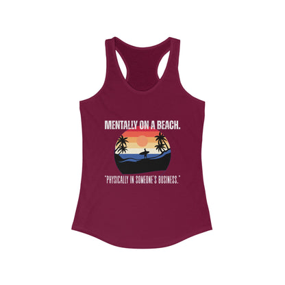 Beach Vibes Racerback Tank - Perfect for Summer, Vacation, Pool Days, Gifts for Her, Relaxation Wear