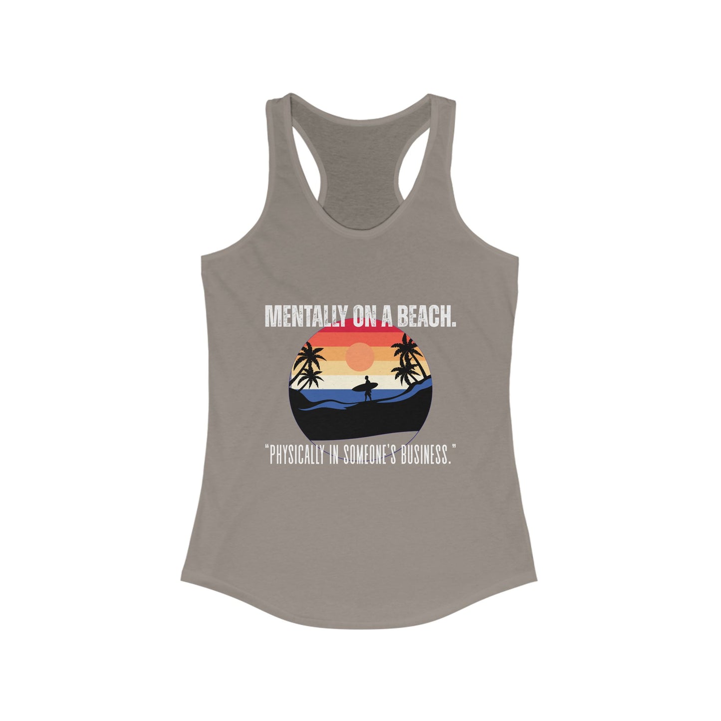 Beach Vibes Racerback Tank - Perfect for Summer, Vacation, Pool Days, Gifts for Her, Relaxation Wear