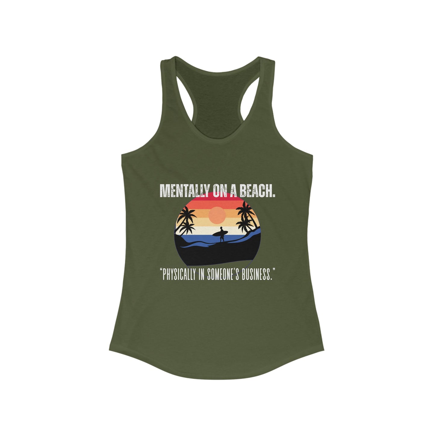 Beach Vibes Racerback Tank - Perfect for Summer, Vacation, Pool Days, Gifts for Her, Relaxation Wear