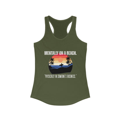 Beach Vibes Racerback Tank - Perfect for Summer, Vacation, Pool Days, Gifts for Her, Relaxation Wear