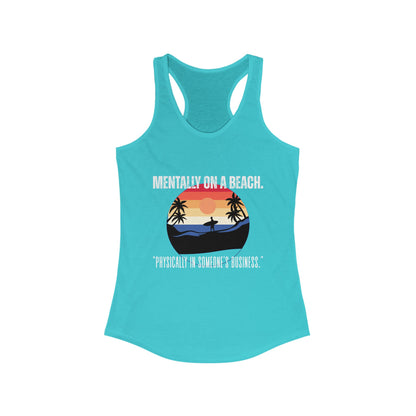 Beach Vibes Racerback Tank - Perfect for Summer, Vacation, Pool Days, Gifts for Her, Relaxation Wear