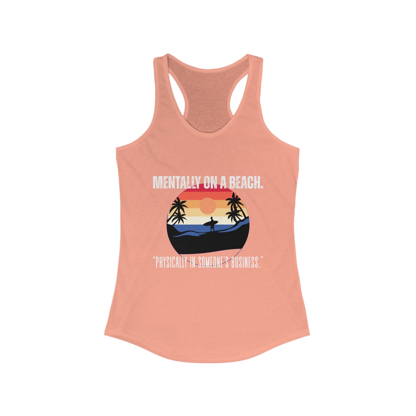 Beach Vibes Racerback Tank - Perfect for Summer, Vacation, Pool Days, Gifts for Her, Relaxation Wear