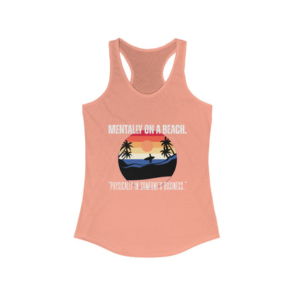 Beach Vibes Racerback Tank - Perfect for Summer, Vacation, Pool Days, Gifts for Her, Relaxation Wear