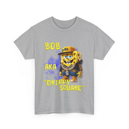 "DRIPPY SQUARE" Funny Unisex Heavy Cotton Tee - Graphic T-Shirt