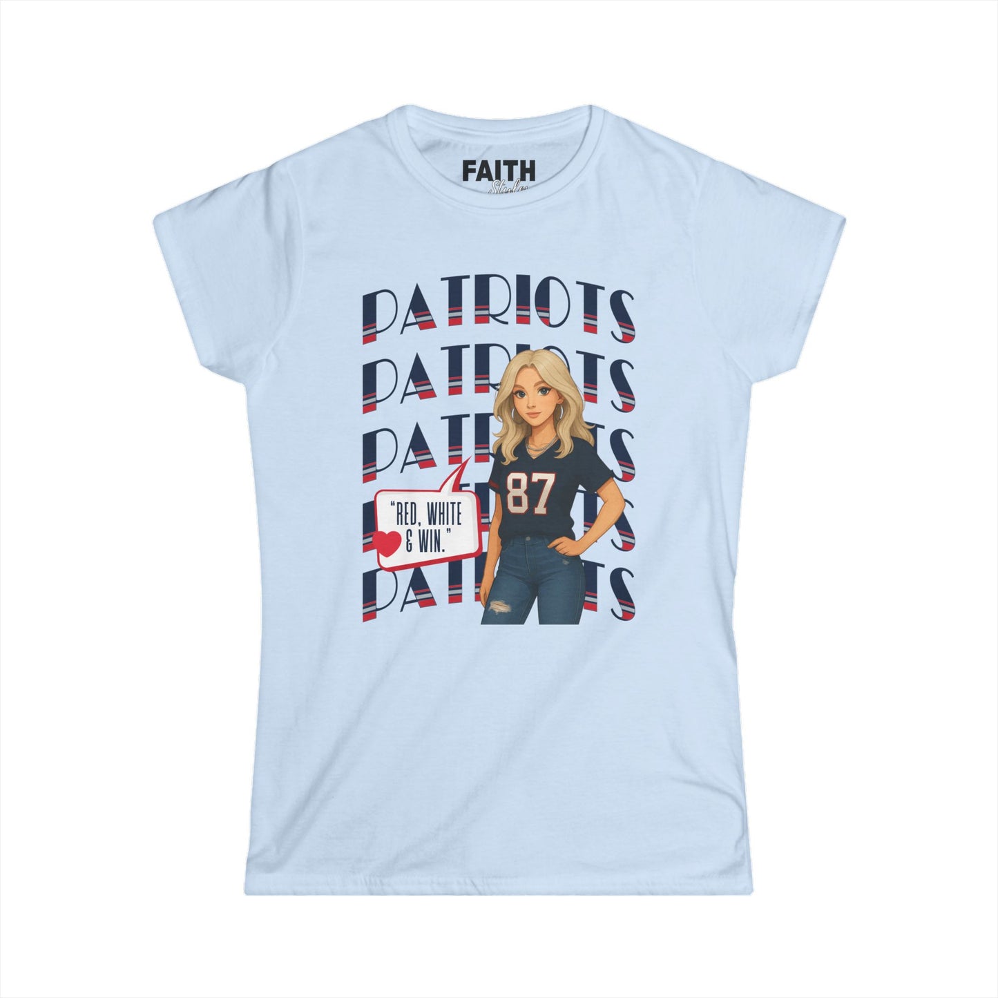 Patriots Fan Women's Tee, Sports T-Shirt, Football Apparel, Game Day Shirt, Women's Casual Wear, Team Spirit Clothing