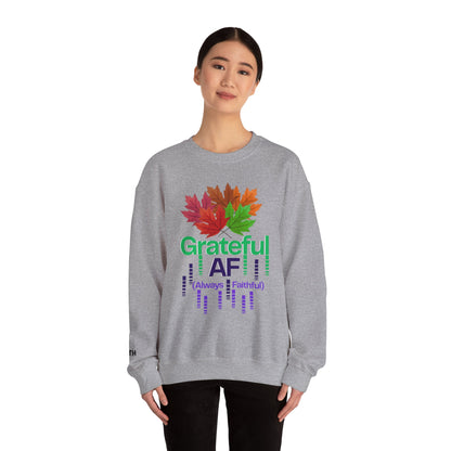 Grateful AF Crewneck Sweatshirt | Cozy Fall Apparel, Thanksgiving Gift, Autumn Vibes, Unisex Sweatshirt, Warm Layer