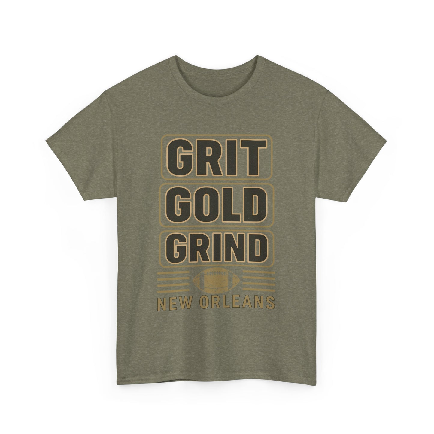 Grit Gold Grind Tee - Male Heavy Cotton Shirt for New Orleans Fans, [...]