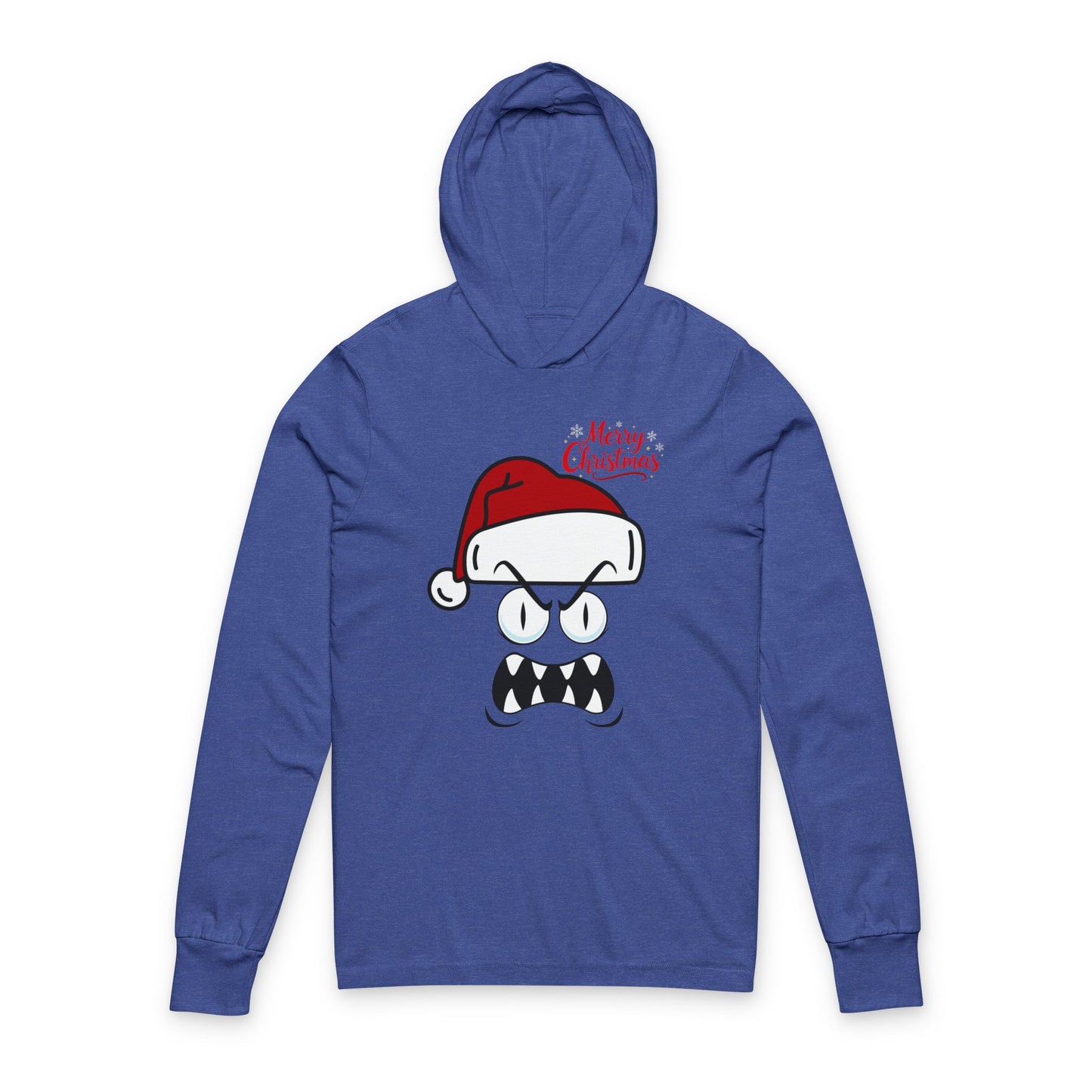 Christmas Angry Face Hoodie Tee — "Merry Christmas" Graphic Long Sleeve