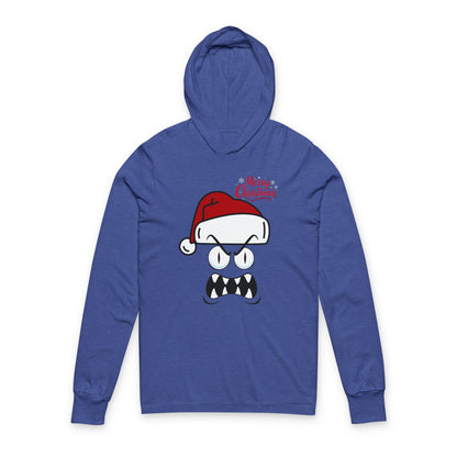 Christmas Angry Face Hoodie Tee — "Merry Christmas" Graphic Long Sleeve