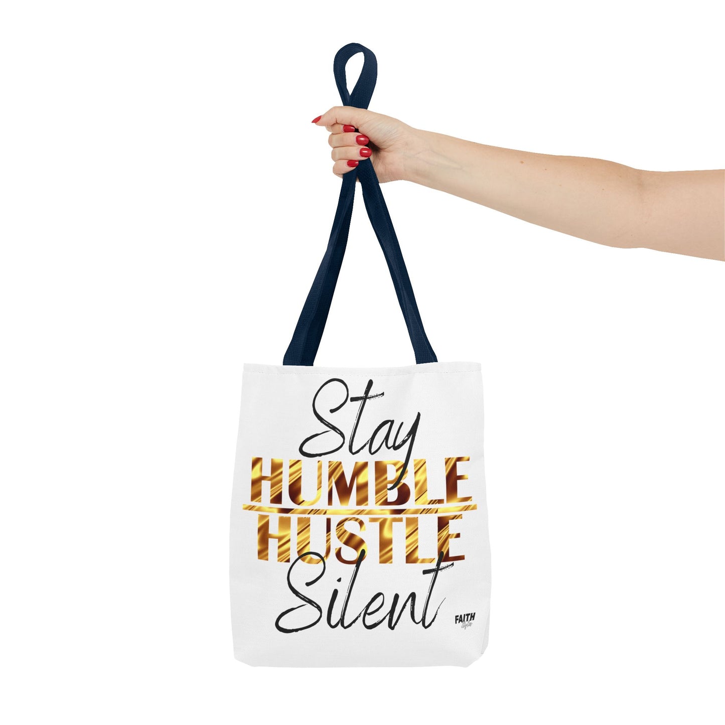 FaithStyles Stay Humble Hustle Silent Tote Bag — Motivational Leopard Print Canvas Tote
