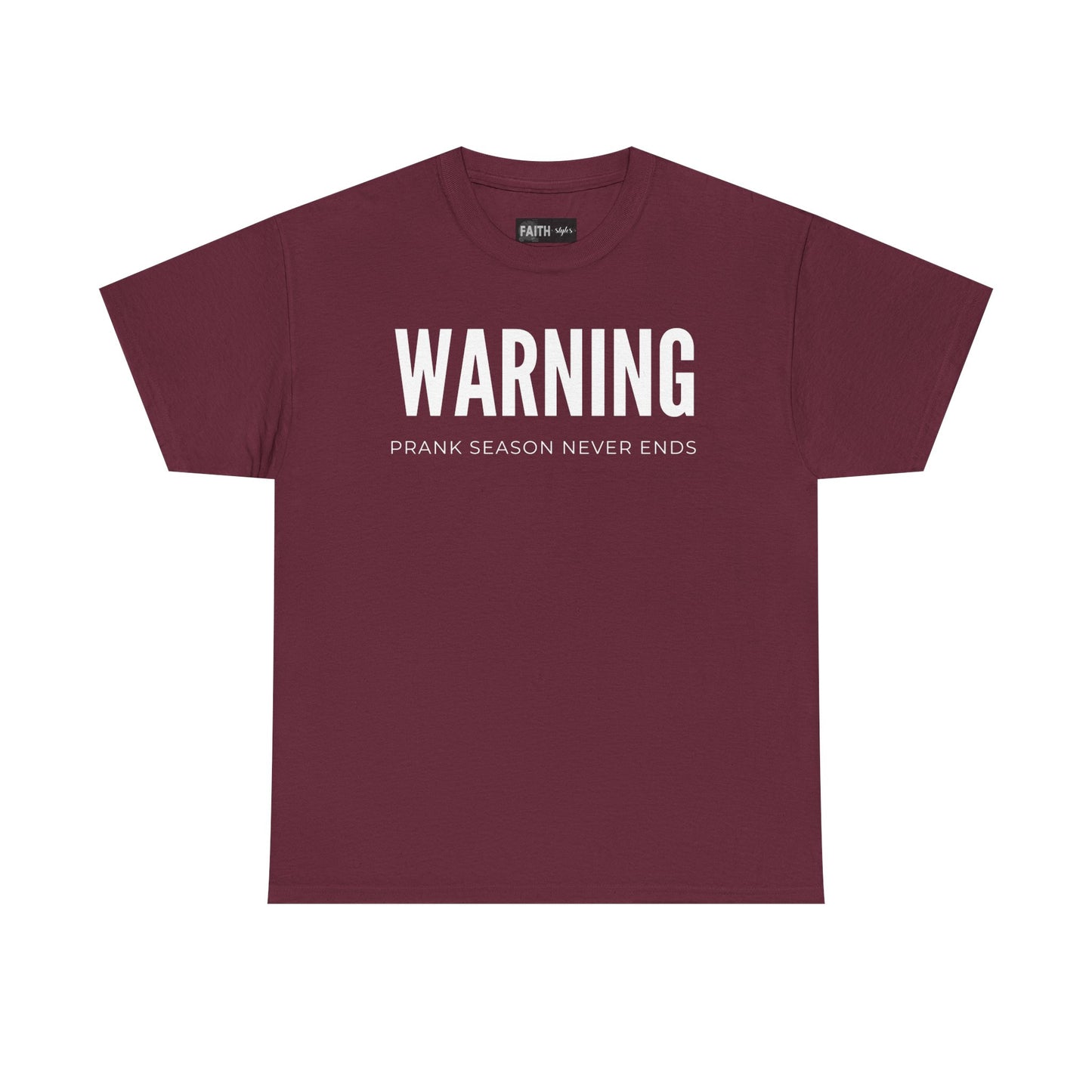 Warning Prank Season Unisex Heavy Cotton Tee | Fun Gift, Casual Wear, Comedy Merchandise, Birthday Gift, Prankster Shirt