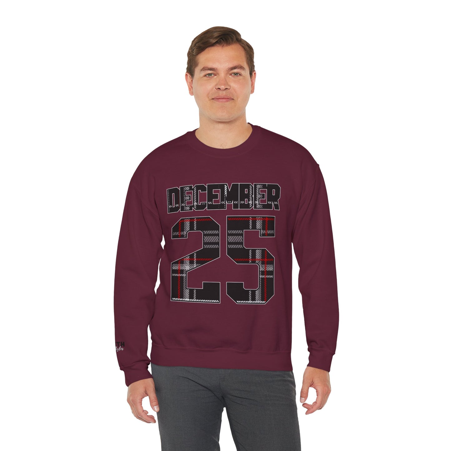 December 25 Plaid Number Crewneck Sweatshirt