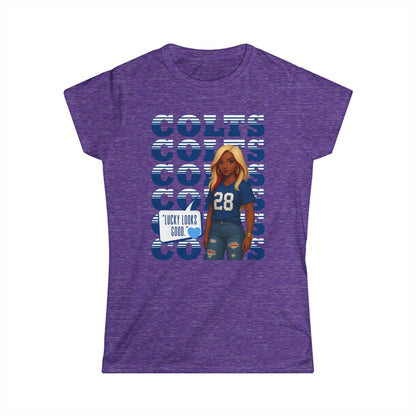Colts Cheer Women's Softstyle Tee - Perfect for Game Day, Football Fans, Casual Wear, Sports Events, Gift Idea, Team Spirit